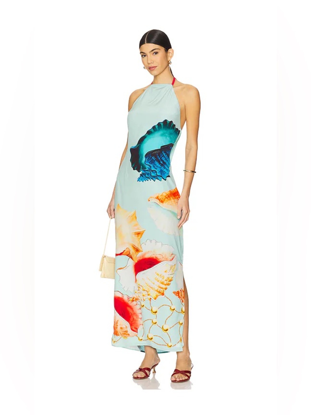 MUMA WORLD Murex Mist Vega Silk Sea Creatures Ocean Fish Seashell Dress Medium